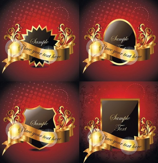 web vector unique ultimate ui elements stylish ribbons red quality pack ornate original new modern luxury labels interface illustration high quality high detail hi-res HD graphic gold fresh free download free frame elements download detailed design decorative creative badge 