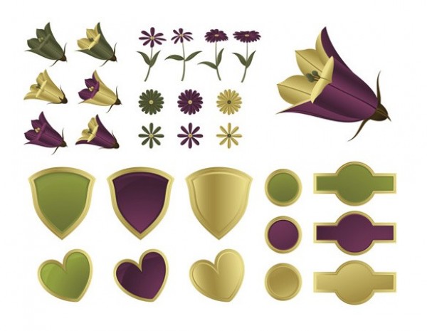 web vector unique ui elements stylish stickers shields set quality purple original new interface illustrator high quality hi-res hearts HD green graphic fresh free download free flowers floral EPS elements download detailed design creative badges 