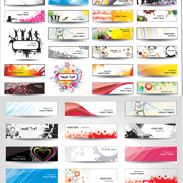 vector set pack mixed headers free download free dancing banners abstract 