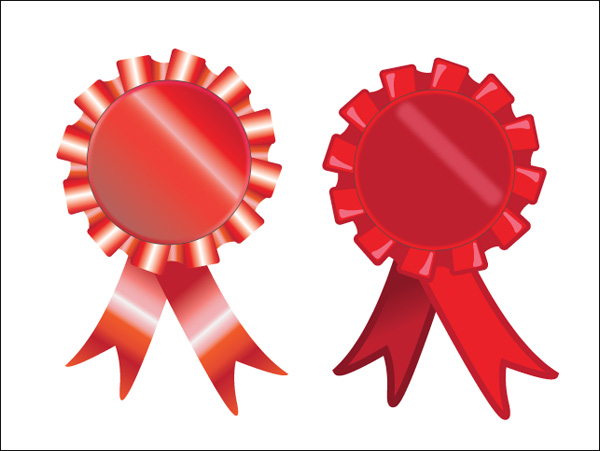 vector set ruffle ribbon red prize label free download free badge award 