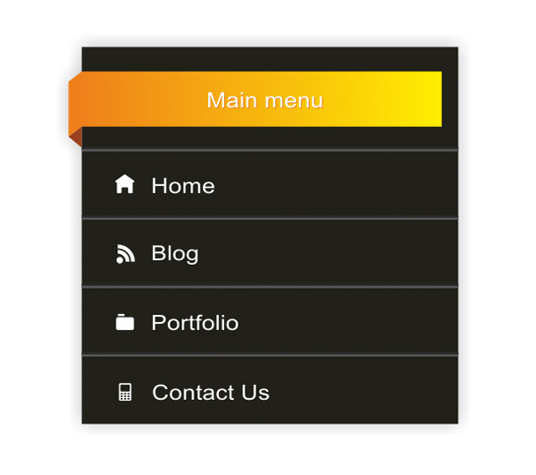 vertical menu vector menu free download free flat dark black banner 