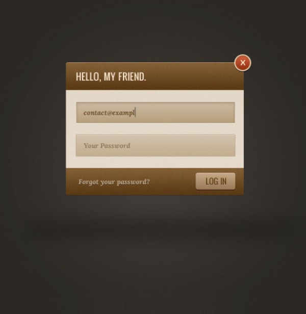 warm popup photoshop resources modern login cp cousy control panel box 