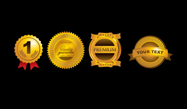 vector sticker stars set ribbon premium label guarantee golden gold free download free banners badge award 