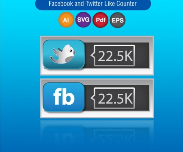 web vector unique ui elements twitter SVG stylish social like counter social counter social set quality original new networking media like counter interface illustrator high quality hi-res HD graphic fresh free download free facebook like EPS elements download detailed design creative counter button AI 