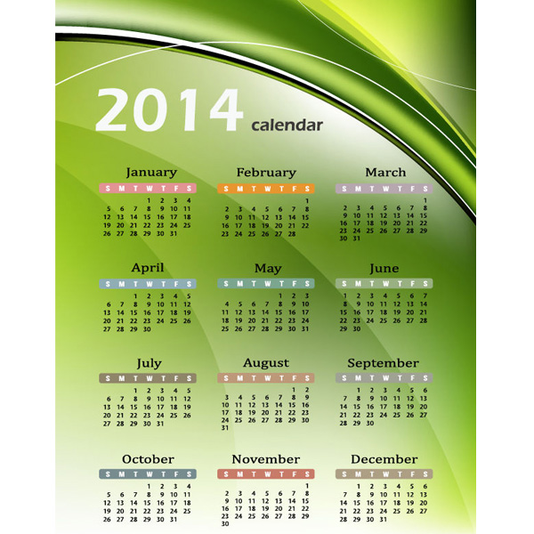 wave wall vector green free download free background abstract 2014 year calendar 2014 calendar 2014 