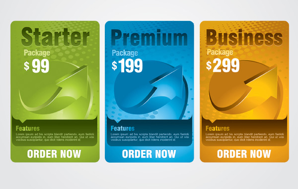 web packages vector pricing tables price table hosting free download free arrow 