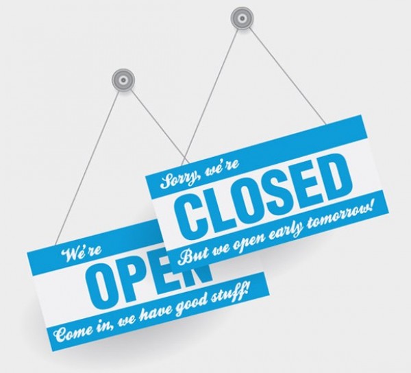 web vector unique ui elements stylish store open set quality original open sign open and closed new interface illustrator high quality hi-res HD hanging sign graphic fresh free download free elements download door sign detailed design creative closed sign blue AI 