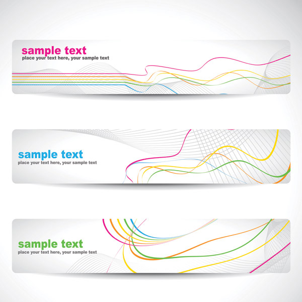white vector swirls set modern lines header free download free colorful banners abstract 