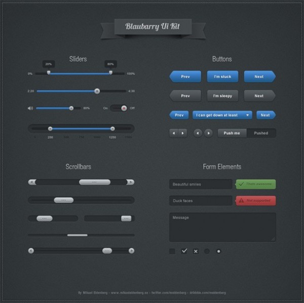 web unique ui kit ui elements ui stylish sliders simple scrollbars quality psd original new modern interface hi-res HD fresh free download free forms elements download detailed design creative clean buttons blaubarry 