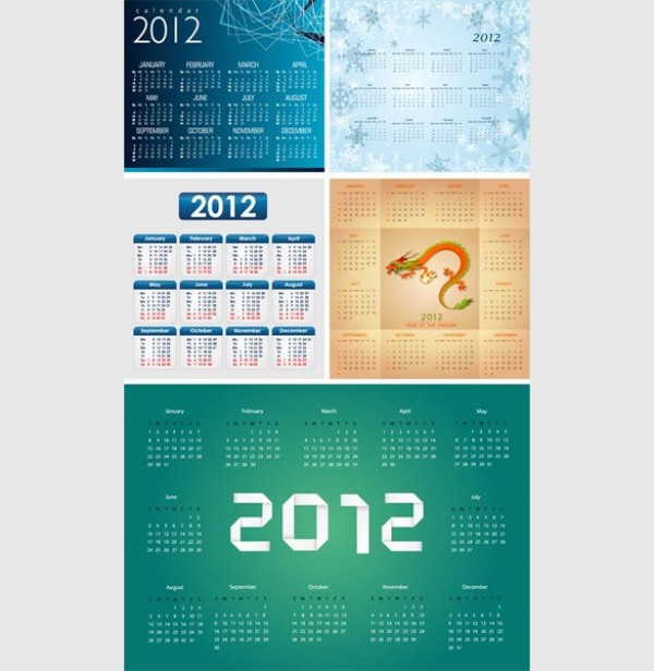 yearly year web vector unique ui elements stylish quality original new interface illustrator high quality hi-res HD graphic fresh free download free elements dragon download detailed design date creative calendar 2012 calendar 2012 