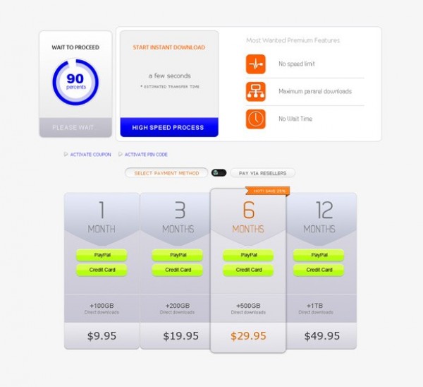 web uploading pricing table upload unique ui elements ui stylish quality psd product pricing table package original new modern interface hi-res HD fresh free download free elements download detailed design creative clean 