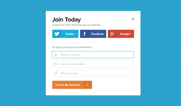 window widget ui elements signup with twitter signup with Facebook signup sign up registration psd interface free download free flat download buttons 