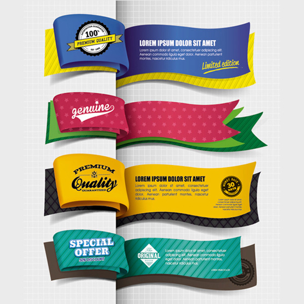 vector set sales ribbons sales ribbons labels free download free corner labels corner colorful bookmarks 