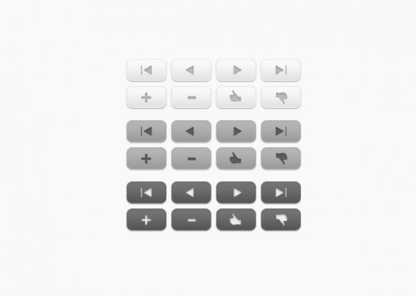web unique ui elements ui thumbs up thumbs down subtract stylish set quality psd previous original next newest new modern latest interface hi-res HD grey fresh free download free elements download detailed design creative control buttons clean buttons add  