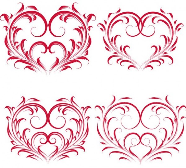 web vector valentines unique stylish set quality ornamental original illustrator high quality hearts heart graphic fresh free download free floral EPS download design decorative creative 
