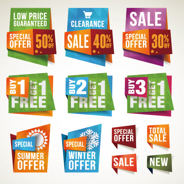 vector tags special set sales price pack labels free download free ecommerce discount colorful 