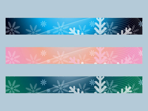 winter vector snowflakes snow set seasons seasonal nature holidays header free download free blue banners 