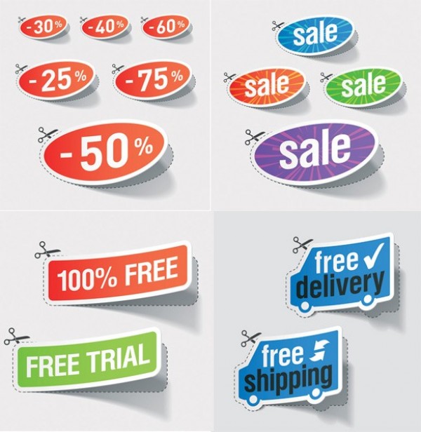 web vector unique ui elements stylish sticker set sales stickers sales quality percent original new interface illustrator high quality hi-res HD graphic fresh free download free delivery free elements download discount detailed design cutout creative colorful 