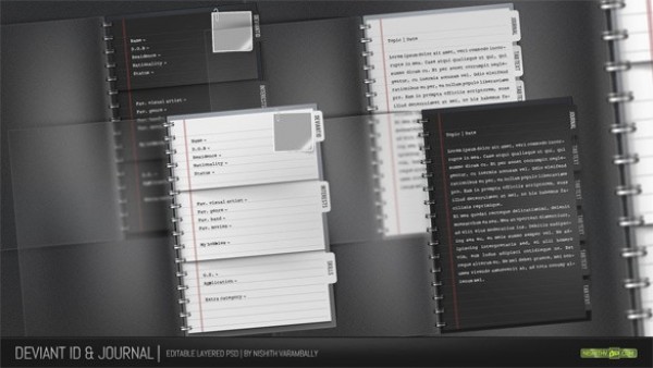 web unique ui elements ui tabs stylish quality psd original notebook new modern journal interface hi-res HD fresh free download free elements download detailed design creative coil book coil clean black agenda 