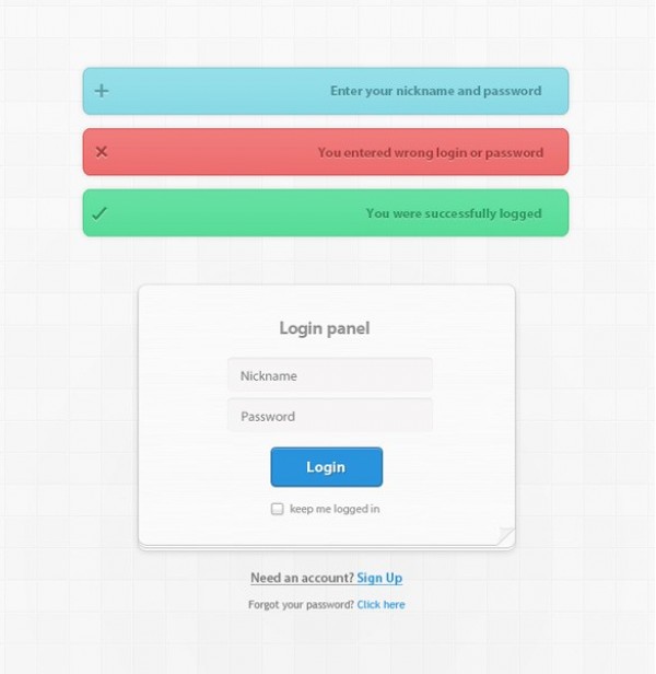 Sweet Login Form With Validation Buttons Psd Welovesolo