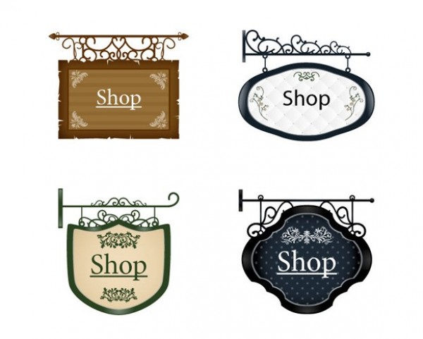 wrought iron web vintage sign vintage vector unique ui elements stylish store sign signboard sign shop sign set scroll quality quaint original new interface illustrator high quality hi-res HD hanging sign hanging graphic fresh free download free EPS elements download detailed design creative 