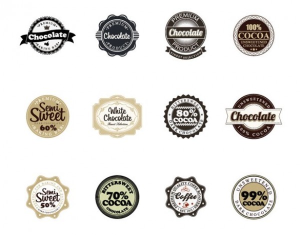 web vintage vector unique ui elements stylish stickers set quality original new labels interface illustrator high quality hi-res HD graphic fresh free download free EPS elements download detailed design creative chocolate labels chocolate candy badges 