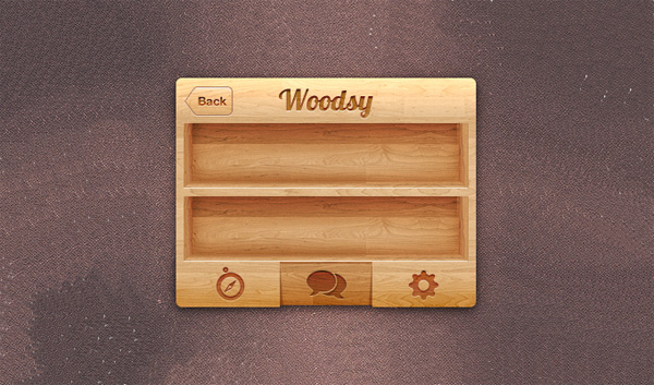 woodsy wooden wood web unique ui elements ui stylish shelves shelf settings quality psd original new modern iPhone wood UI iphone interface icons hi-res HD fresh free download free elements download detailed design creative clean app 