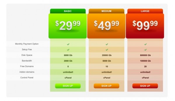 web unique ui elements ui table stylish simple quality professional pricing table pricing list pricing price original new modern interface hosting plan hi-res HD fresh free download free elements download detailed design creative clean 