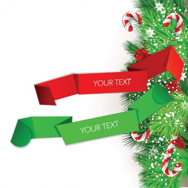 web vector unique ui elements tree boughs stylish ribbon banner red quality original new interface illustrator high quality hi-res HD green graphic fresh free download free elements download detailed design creative christmas banner christmas candy cane boughs banners 