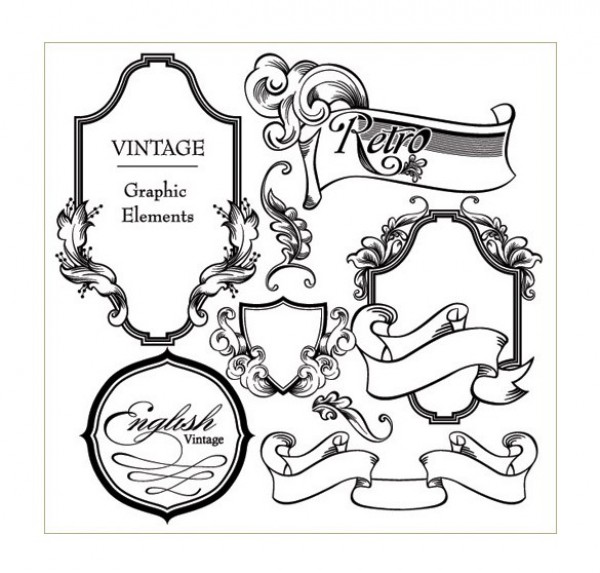 web vintage vector unique ui elements stylish shapes scrolls ribbons retro quality original new interface illustrator high quality hi-res HD graphic fresh free download free frames elements download detailed design creative banners 