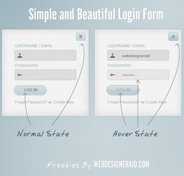 web unique ui elements ui stylish state signin quality psd original new modern login interface hover hi-res HD fresh free download free form elements download detailed design creative clean box blue 