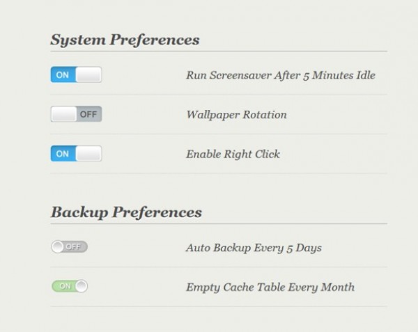 web unique ui elements ui toggle switches stylish set quality preferences original on/off switches on off new modern jquery interface html hi-res HD fresh free download free elements download detailed design css creative clean checkboxes check boxes 