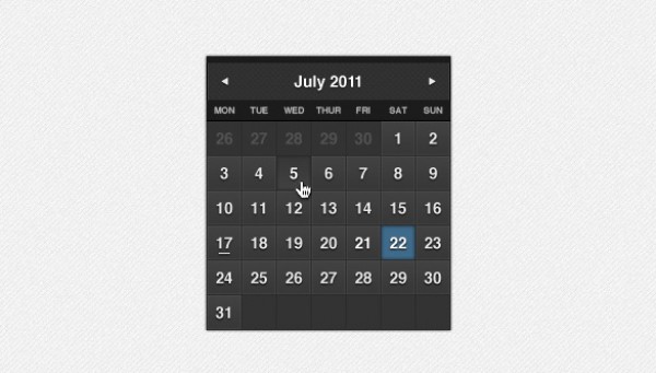 user interface stylish simple sexy psd source files professional photoshop resources Neat free ui formal elements dark clean calendar black 