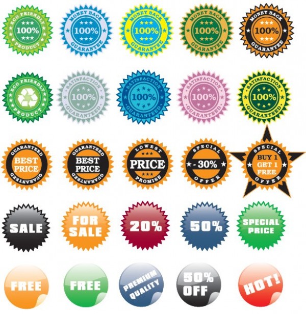 web vector unique ui elements stylish stickers special price satisfaction guaranteed sale round quality pack original new money back interface illustrator high quality hi-res HD graphic fresh free download free elements eco friendly download detailed design creative colorful 