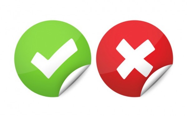 yes wrong web unique ui elements ui stylish sticker simple right red quality original no new modern mark interface hi-res HD green fresh free download free elements download detailed design curled sticker curled cross creative clean check mark check  