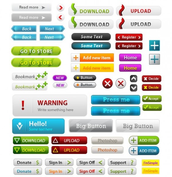 web 2.0 web upload unique ui elements ui stylish set quality psd pressed pack original normal new modern interface hi-res HD fresh free download free elements download detailed design creative clean call to action buttons active 
