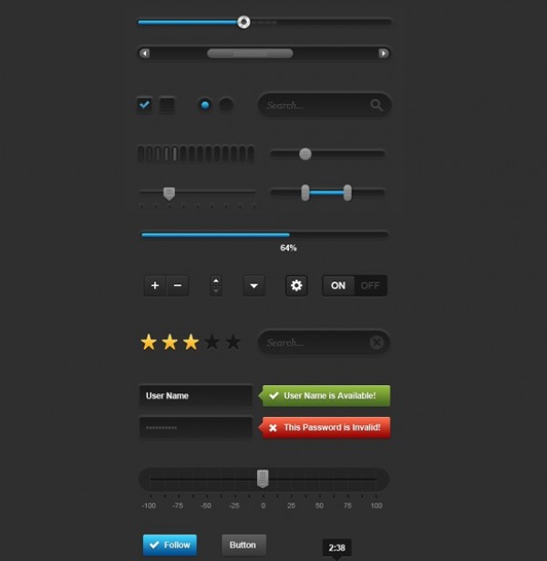 web ui web unique ui kit ui elements ui switches stylish star rating sliders set search fields quality progress bars pack original new modern kit interface hi-res HD fresh free download free elements download detailed design dark creative clean check boxes buttons avatars 