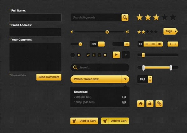 web volume control unique ui kit ui elements ui toggles switches stylish star rating sliders set search field quality pack original orange new modern kit interface icons hi-res HD fresh free download free elements download box download detailed design dark creative contact form clean buttons black add to cart 