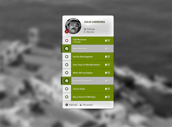 widget web unique ui elements ui todo list to do list to do stylish settings reminder quality psd original new modern list interface hi-res HD green fresh free download free elements download detailed design creative clean check box avatar alerts 