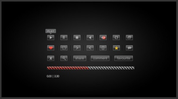 web video player buttons unique ui elements ui stylish simple quality player original new music modern interface hi-res HD glossy glassy glass fresh free download free elements download detailed design creative clean black 