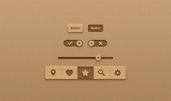web unique ui set ui kit ui elements ui toggle switches tan stylish slider settings bar set recycled paper quality psd pressed original new modern interface hover hi-res HD fresh free download free elements download detailed design creative clean check boxes buttons brown active 