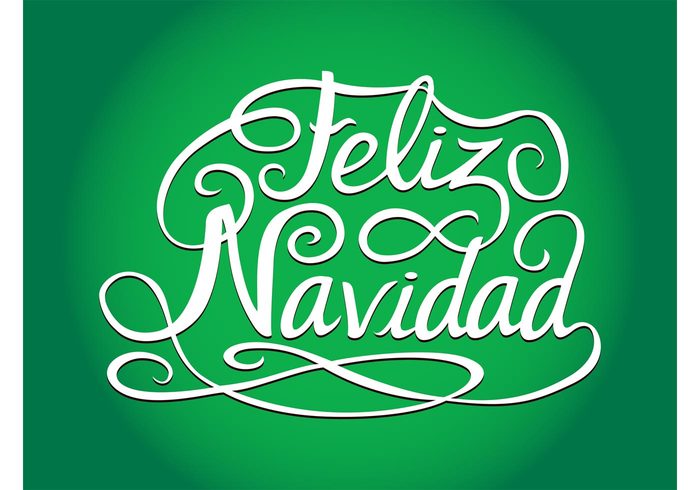 winter swirls swirling spanish Spain seasons greetings seasonal holiday greeting card feliz navidad decorative decorations celebration 