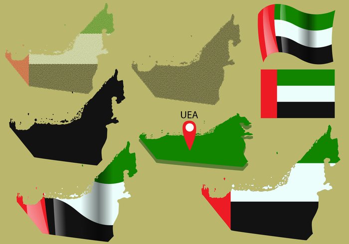 vector United uae map UAE silhouette shape Saudi national nation Muslim map land isolated islamic Islam illustration graphic geography Geographical Geographic flag design country background arabian arab  