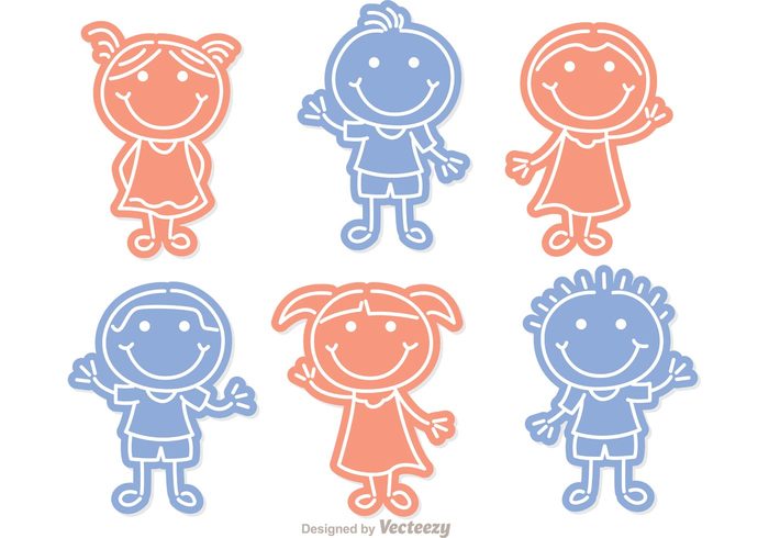 standing preschool person people niños little kids little isolated happy group girl figure Elementary cute childs children character cartoon Boys and girls boy background Age  