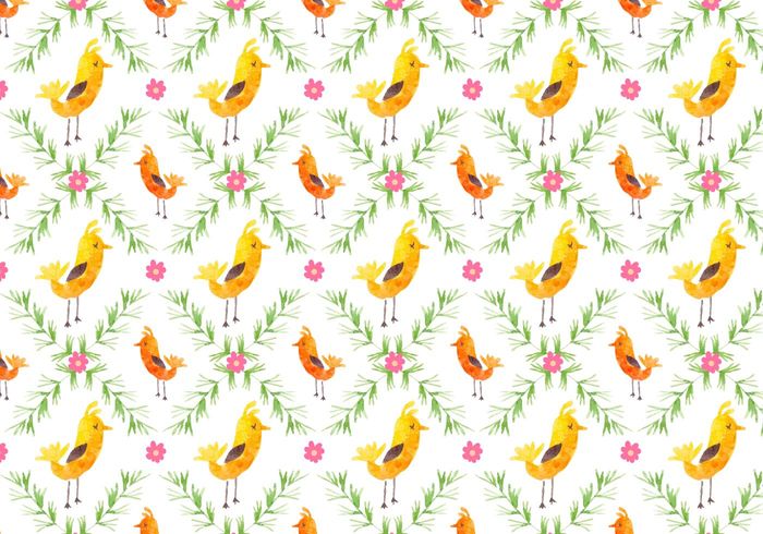 watercolor water Textile spring pattern spring seamless retro repeating print pattern painted nature leaves hand grass easter pattern easter background drawing decoration birds bird pattern beautiful 
