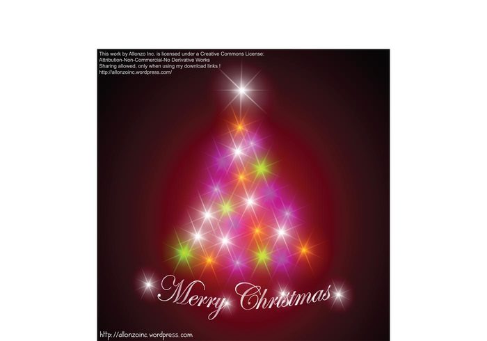 vibrant tree luminous light glowing christmas card background allonzo inc 