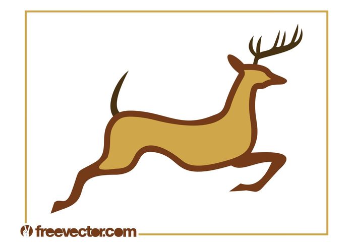 wild tail silhouette run reindeer jump festive deer christmas antlers animal 