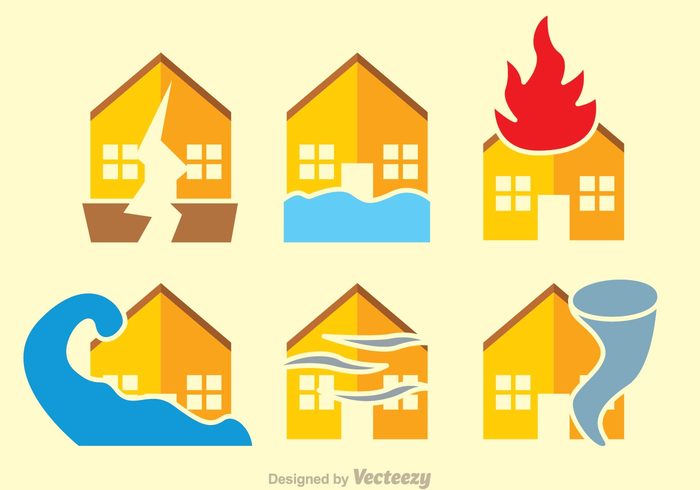 wind wildfire tsunami Natural disaster natural land house home Flood fire Fall Earthquake icon earthquake Disaster destrow damage crush crack building 