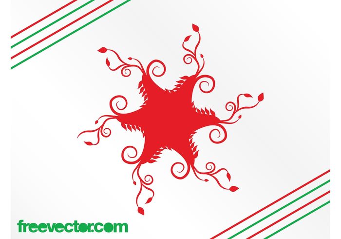 swirls Stems star spirals rays leaves icon holiday festive decorative decoration christmas celebration 