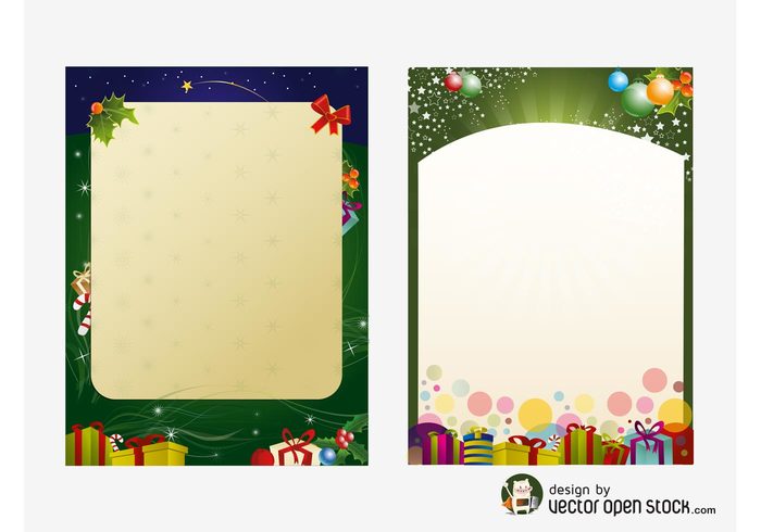 templates stars presents posters mistletoe holiday greeting cards gifts flyers festive christmas celebrate candy  